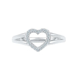 Bounteous Heart Diamond Midi Silver Ring