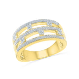 14kt / 18kt white and yellow gold Pretty In Layers Diamond Cocktail Ring for women online in PRONG setting