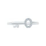 Key Bling Diamond Midi Silver Ring