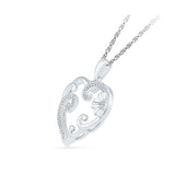 Heart Vineframe Diamond Silver Pendant