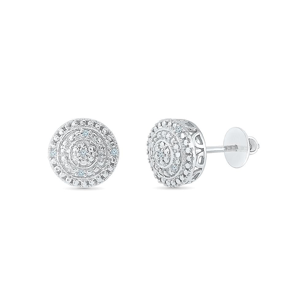 atjewls .925 Sterling Silver Round Cut White Diamond Solitaire Stud Ea –  atjewels.in