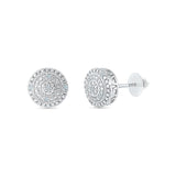 Exotic Diamond Cluster Stud Earrings in 92.5 Sterling Silver for women online