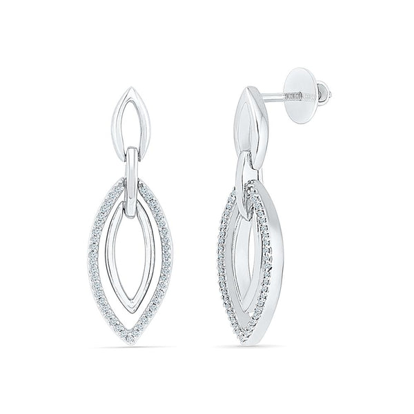Diamond Trove Drop Earrings in 92.5 Sterling Silver for women online