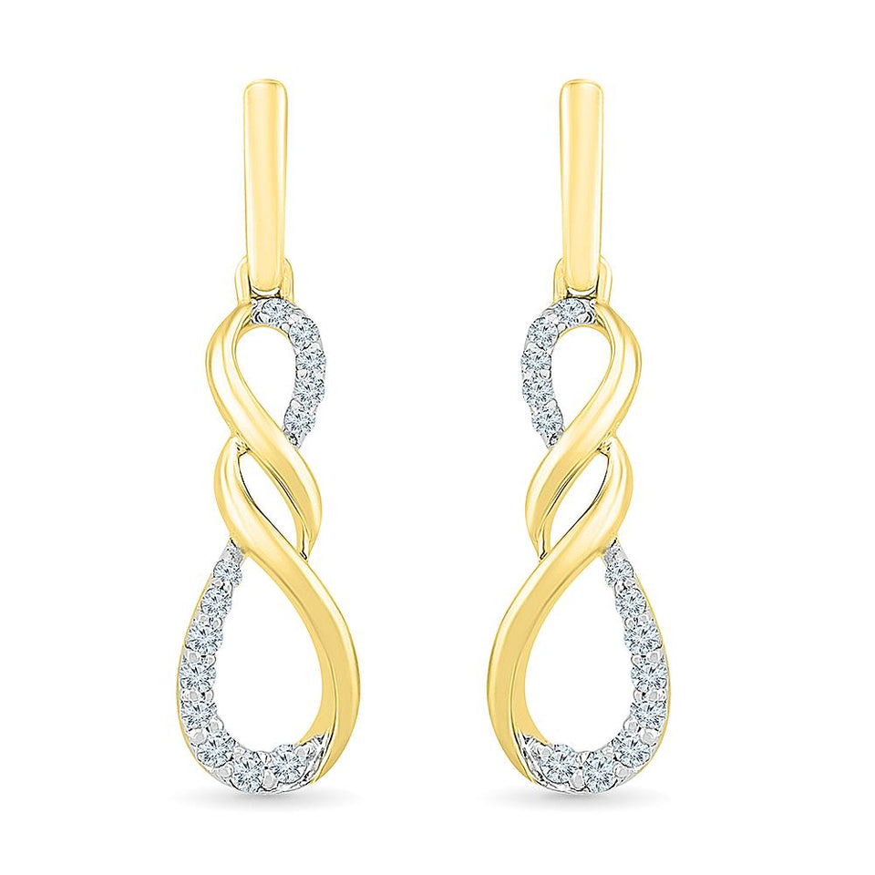 London Road 9ct Gold Infinity Earrings, Gold at John Lewis & Partners