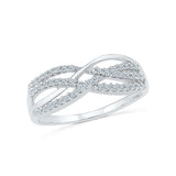 14kt / 18kt white and yellow gold Swirl Waves Diamond Cocktail Ring in Prong for women online